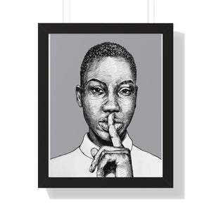 Ink drawing, black woman 